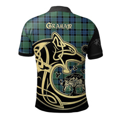 Graham of Menteith Ancient Tartan Polo Shirt Viking Wolf