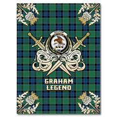 Graham of Menteith Ancient Tartan Gold Courage Symbol Blanket