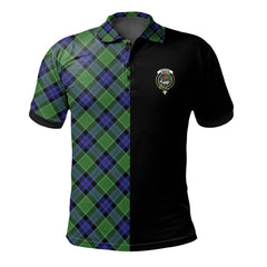 Graham of Menteith Modern Tartan Polo Shirt Half of Me - Cross Style