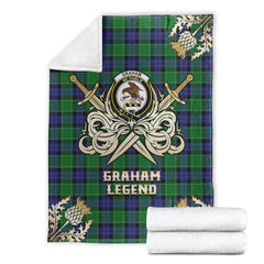 Graham of Menteith Modern Tartan Gold Courage Symbol Blanket