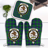 Graham Of Menteith Modern Tartan Crest Oven Mitt And Pot Holder (2 Oven Mitts + 1 Pot Holder)