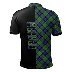 Graham of Menteith Modern Tartan Polo Shirt Half of Me - Cross Style