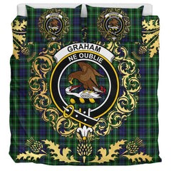 Graham of Montrose 02 Tartan Crest Bedding Set - Golden Thistle Style