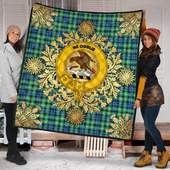 Graham Of Montrose Ancient Tartan Crest Premium Quilt - Gold Thistle Style