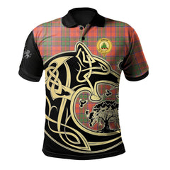 Grant Ancient Tartan Polo Shirt Viking Wolf