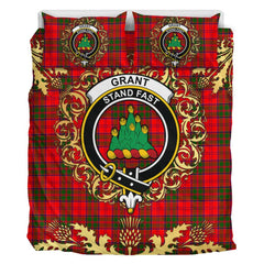 Grant Modern Tartan Crest Bedding Set - Golden Thistle Style