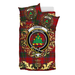 Grant (Vestiarium Scoticum) Tartan Crest Bedding Set - Golden Thistle Style