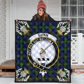 Gunn Modern Tartan Crest Premium Quilt - Gold Thistle Style
