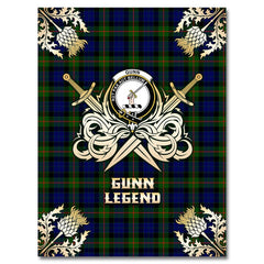 Gunn Modern Tartan Gold Courage Symbol Blanket