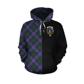 Guthrie Modern Tartan Hoodie Half of Me - Cross Style