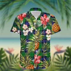 Haldane Tartan Hawaiian Shirt Hibiscus, Coconut, Parrot, Pineapple - Tropical Garden Shirt
