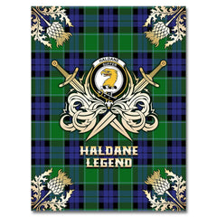 Haldane Tartan Gold Courage Symbol Blanket