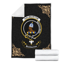 Haliburton Crest Tartan Premium Blanket Black