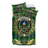 Haliburton Tartan Crest Bedding Set - Golden Thistle Style