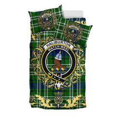 Haliburton Tartan Crest Bedding Set - Golden Thistle Style