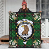 Halkett Tartan Crest Premium Quilt - Gold Thistle Style