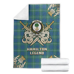 Hamilton Hunting Ancient Tartan Gold Courage Symbol Blanket