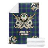 Hamilton Hunting Modern Tartan Gold Courage Symbol Blanket