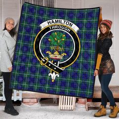Hamilton Hunting Modern Tartan Crest Quilt