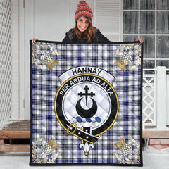 Hannay Modern Tartan Crest Premium Quilt - Gold Thistle Style