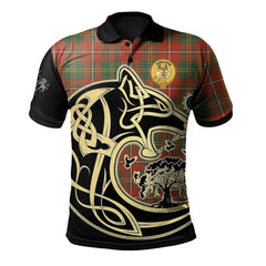 Hay Ancient Tartan Polo Shirt Viking Wolf