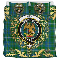 Hay Hunting Tartan Crest Bedding Set - Golden Thistle Style
