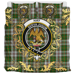 Hay White Dress Tartan Crest Bedding Set - Golden Thistle Style
