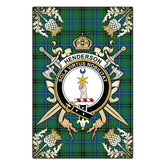 Henderson Ancient Tartan Crest Black Garden Flag - Gold Thistle Style