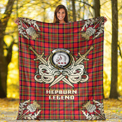 Hepburn Tartan Gold Courage Symbol Blanket