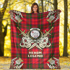 Heron Tartan Gold Courage Symbol Blanket