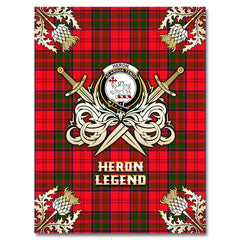 Heron Tartan Gold Courage Symbol Blanket