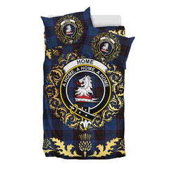 Home (Hume) Tartan Crest Bedding Set - Golden Thistle Style