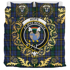 Hope (Vere - Weir) 01 Tartan Crest Bedding Set - Golden Thistle Style