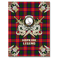 Hopkirk Tartan Gold Courage Symbol Blanket