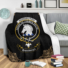 Horsburgh Crest Tartan Premium Blanket Black