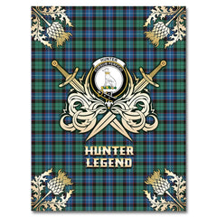 Hunter Ancient Tartan Gold Courage Symbol Blanket