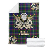 Inglis Modern Tartan Gold Courage Symbol Blanket