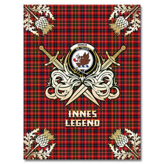 Innes Modern Tartan Gold Courage Symbol Blanket