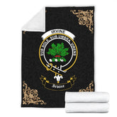 Irvine Crest Tartan Premium Blanket Black