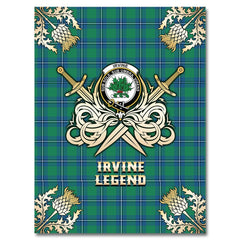 Irvine Ancient Tartan Gold Courage Symbol Blanket