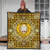 Jardine Tartan Crest Premium Quilt - Gold Thistle Style