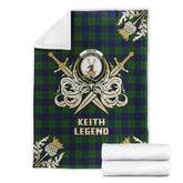 Keith Modern Tartan Gold Courage Symbol Blanket