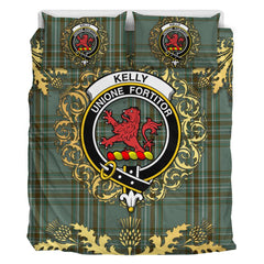 Kelly Dress Tartan Crest Bedding Set - Golden Thistle Style