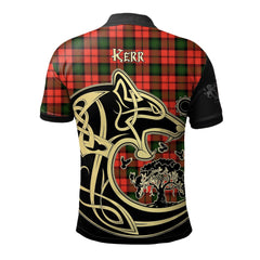 Kerr Modern Tartan Polo Shirt Viking Wolf