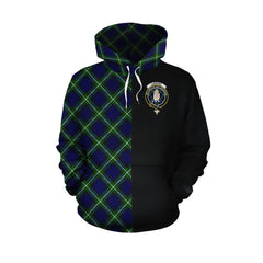 Lamont Modern Tartan Hoodie Half of Me - Cross Style