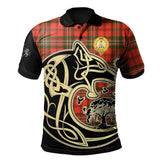 Langlands Tartan Polo Shirt Viking Wolf
