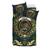 Leslie Hunting Tartan Crest Bedding Set - Golden Thistle Style