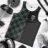 Leslie Hunting Tartan Crest Men's Tank Top - Cross Style