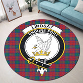 Lindsay Modern Tartan Crest Round Rug