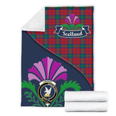 Lindsay Tartan Crest Premium Blanket - Thistle Style